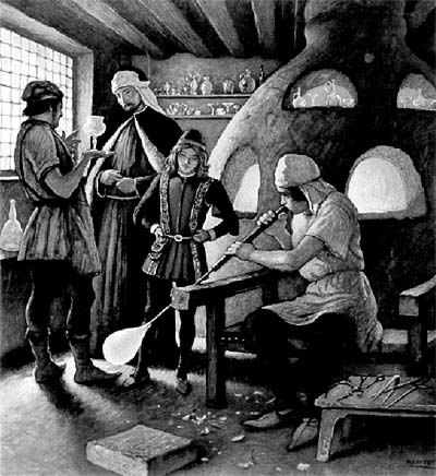 image of glassblowers